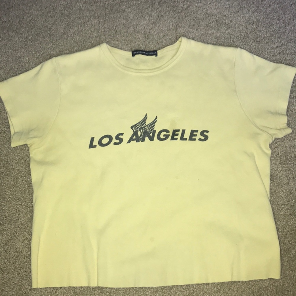 cropped brandy melville los angeles shirt